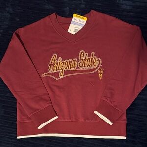 ASU V-Neck Maroon sweatshirt new with tags